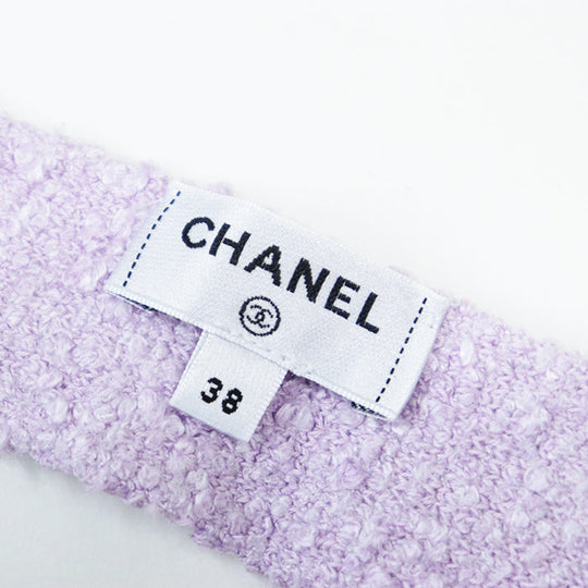 CHANEL knit Belt: 46% viscose, 29% cotton, 22% polyamide, 3% elastane [Outer fabric] 51% viscose, 32% cotton Light purple Women 38 Used Authentic