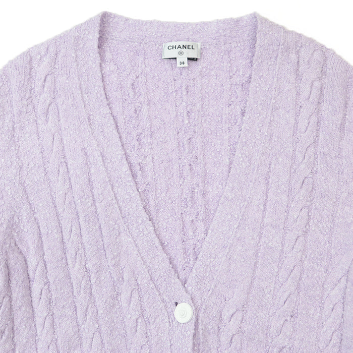 CHANEL knit Belt: 46% viscose, 29% cotton, 22% polyamide, 3% elastane [Outer fabric] 51% viscose, 32% cotton Light purple Women 38 Used Authentic