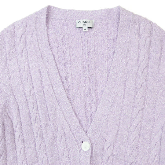 CHANEL knit Belt: 46% viscose, 29% cotton, 22% polyamide, 3% elastane [Outer fabric] 51% viscose, 32% cotton Light purple Women 38 Used Authentic