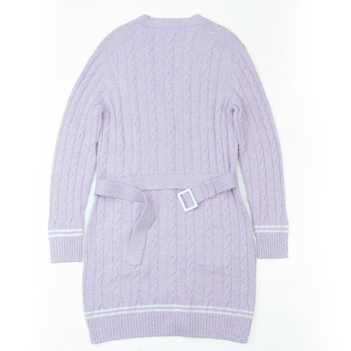 CHANEL knit Belt: 46% viscose, 29% cotton, 22% polyamide, 3% elastane [Outer fabric] 51% viscose, 32% cotton Light purple Women 38 Used Authentic
