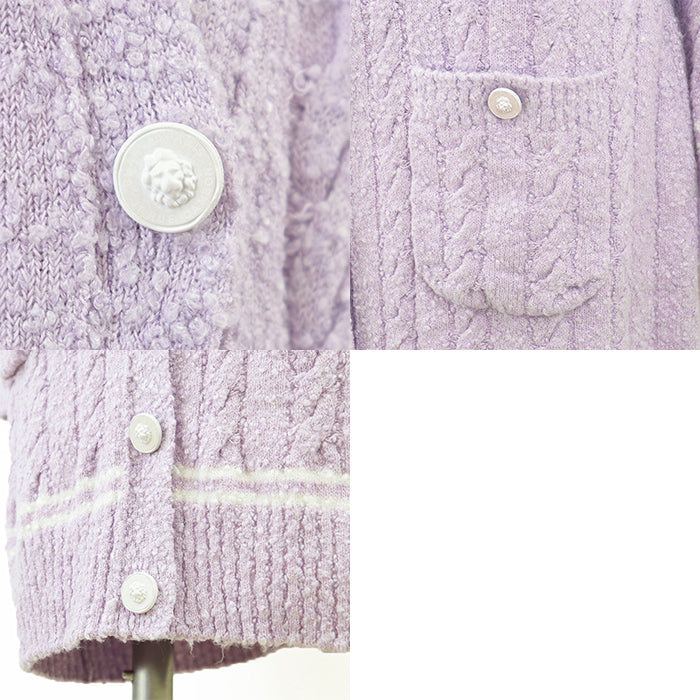 CHANEL knit Belt: 46% viscose, 29% cotton, 22% polyamide, 3% elastane [Outer fabric] 51% viscose, 32% cotton Light purple Women 38 Used Authentic