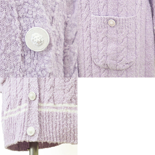 CHANEL knit Belt: 46% viscose, 29% cotton, 22% polyamide, 3% elastane [Outer fabric] 51% viscose, 32% cotton Light purple Women 38 Used Authentic