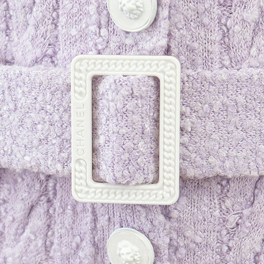CHANEL knit Belt: 46% viscose, 29% cotton, 22% polyamide, 3% elastane [Outer fabric] 51% viscose, 32% cotton Light purple Women 38 Used Authentic