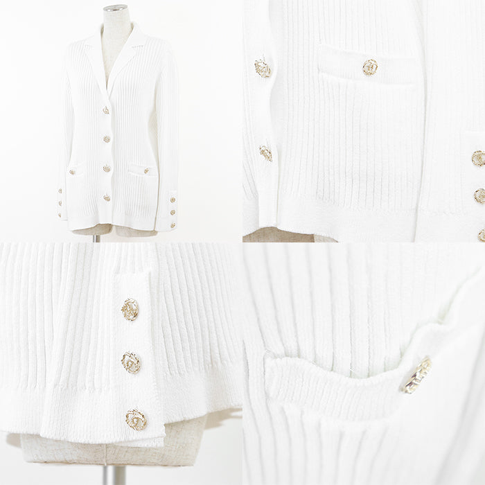 CHANEL knit P63091 cotton 100% white Women 36 Used Authentic