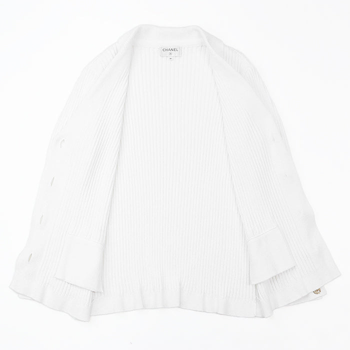 CHANEL knit P63091 cotton 100% white Women 36 Used Authentic