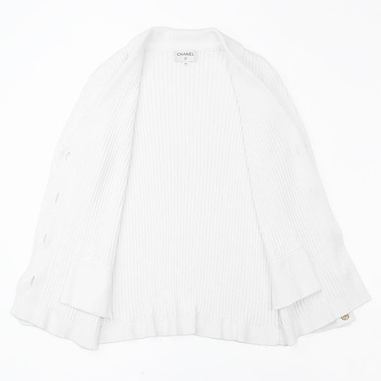 CHANEL knit P63091 cotton 100% white Women 36 Used Authentic