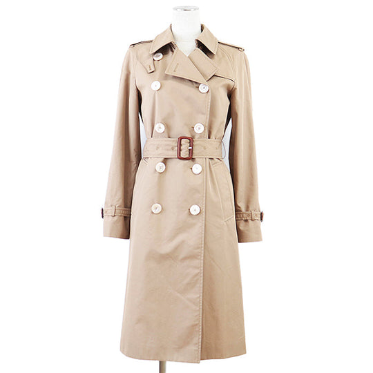 GUCCI coat 405811 [Outer material] 67% cotton, 33% nylon, 100% silk Dark beige Women 38 Used Authentic