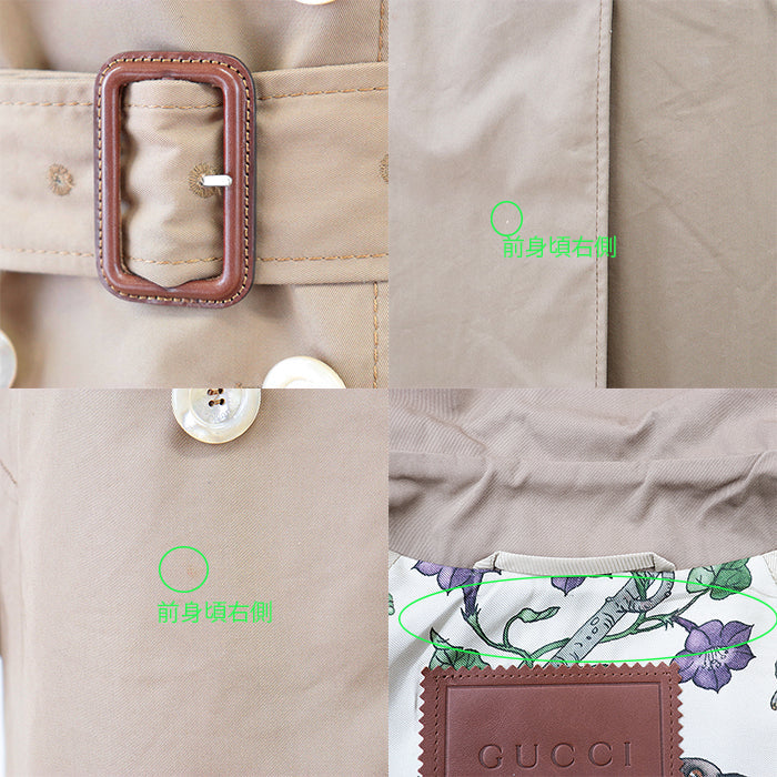 GUCCI coat 405811 [Outer material] 67% cotton, 33% nylon, 100% silk Dark beige Women 38 Used Authentic