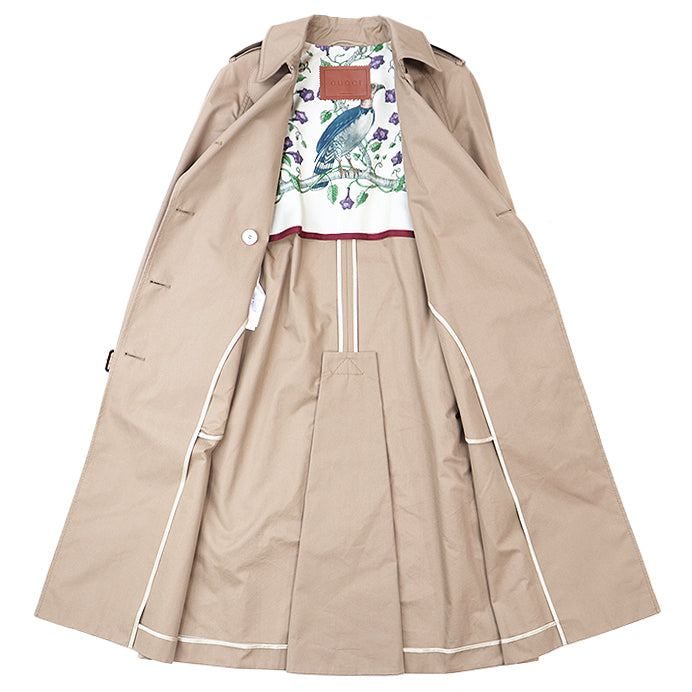 GUCCI coat 405811 [Outer material] 67% cotton, 33% nylon, 100% silk Dark beige Women 38 Used Authentic
