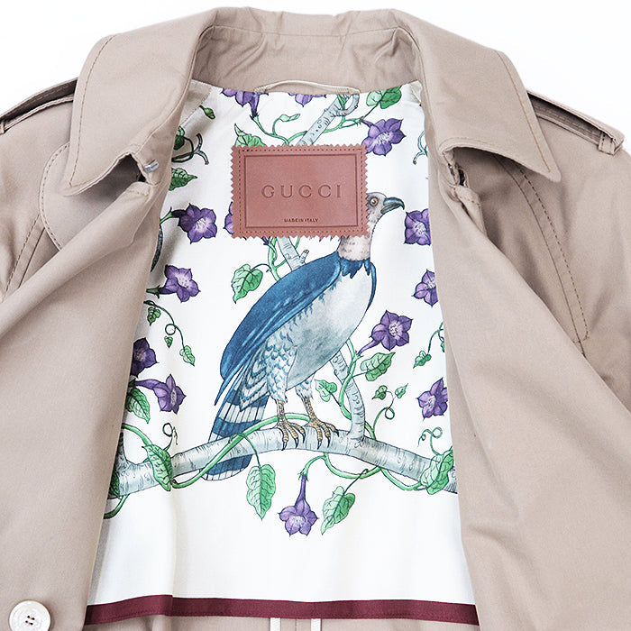 GUCCI coat 405811 [Outer material] 67% cotton, 33% nylon, 100% silk Dark beige Women 38 Used Authentic