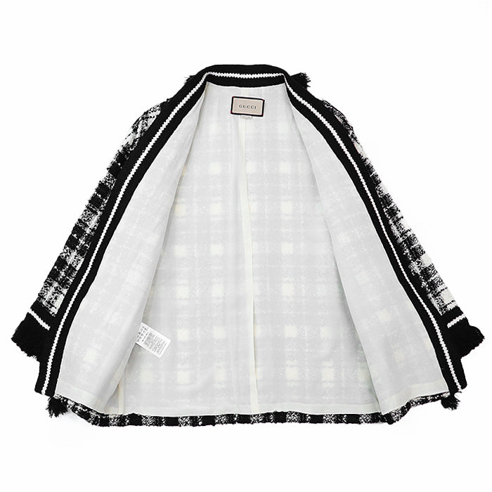 GUCCI Other outerwear 643297 ZADJS 98% wool, 2% nylon Ivory, Black Women 36 Used Authentic