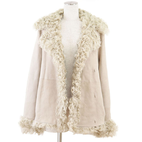 theory Other outerwear Shearling %, Polyethylene % [Leather part] 100% sheep leather Sand beige Women S Used Authentic
