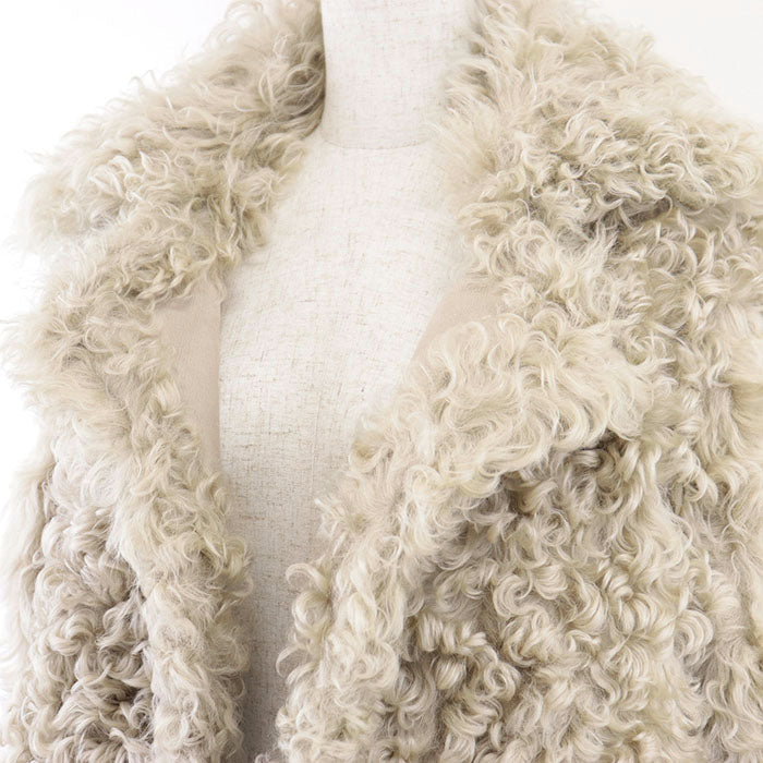 theory Other outerwear Shearling %, Polyethylene % [Leather part] 100% sheep leather Sand beige Women S Used Authentic