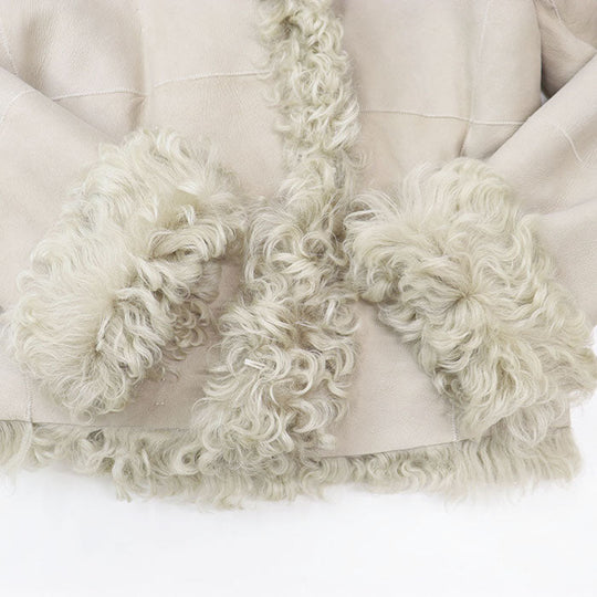 theory Other outerwear Shearling %, Polyethylene % [Leather part] 100% sheep leather Sand beige Women S Used Authentic