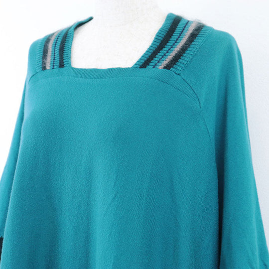 ISSEY MIYAKE one piece 42% acrylic, 42% cotton Teal blue IM43KN015 Women 2 Used Authentic