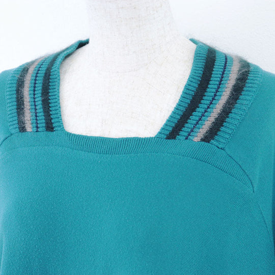 ISSEY MIYAKE one piece 42% acrylic, 42% cotton Teal blue IM43KN015 Women 2 Used Authentic