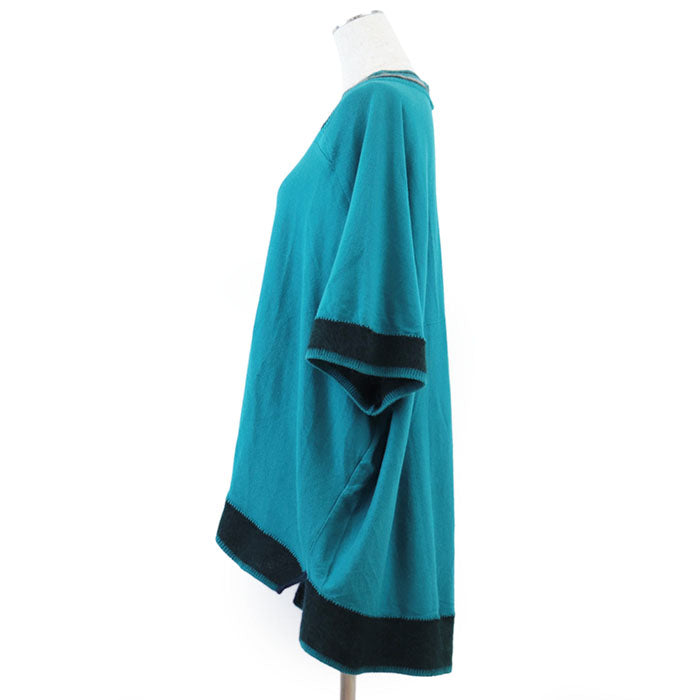 ISSEY MIYAKE one piece 42% acrylic, 42% cotton Teal blue IM43KN015 Women 2 Used Authentic