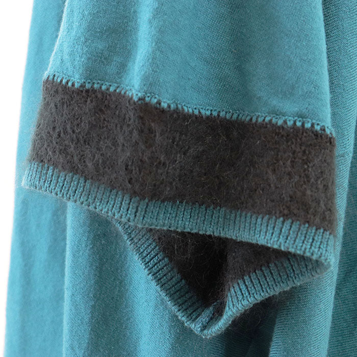 ISSEY MIYAKE one piece 42% acrylic, 42% cotton Teal blue IM43KN015 Women 2 Used Authentic