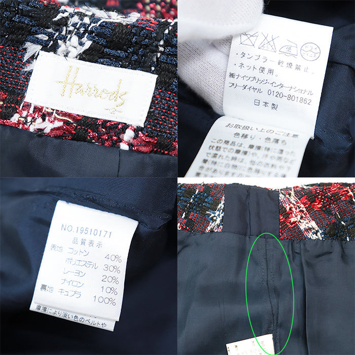 Harrods setup [Outer material] 40% cotton, 30% polyester [Lining] 100% cupra Red, Multicolor Women 2 Used Authentic