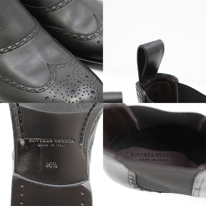 BOTTEGAVENETA boots 100% leather, 100% rubber black mens 40 Used Authentic