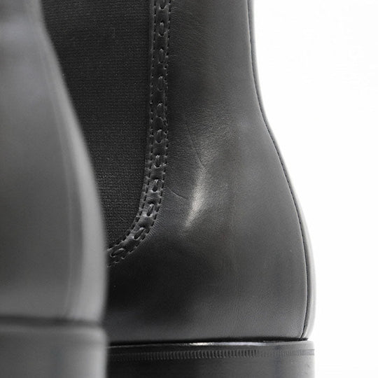 BOTTEGAVENETA boots 100% leather, 100% rubber black mens 40 Used Authentic