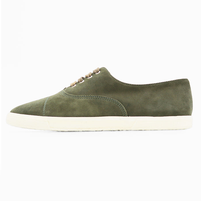 CHANEL sneakers leather olive Women 37 Used Authentic
