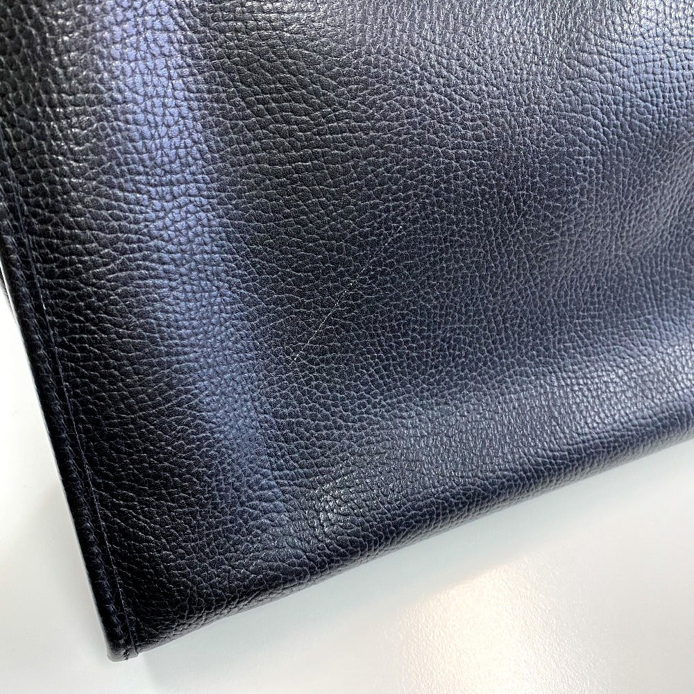 HUNTING WORLD Clutch bag leather black logo business bag mens Used Authentic