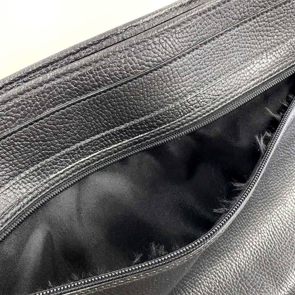 HUNTING WORLD Clutch bag leather black logo business bag mens Used Authentic