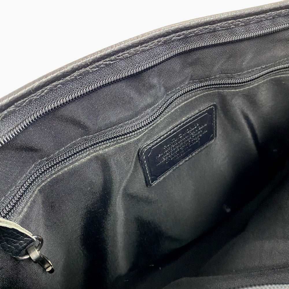 HUNTING WORLD Clutch bag leather black logo business bag mens Used Authentic