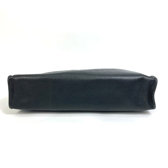 HUNTING WORLD Clutch bag leather black logo business bag mens Used Authentic