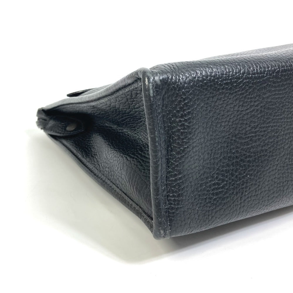 HUNTING WORLD Clutch bag leather black logo business bag mens Used Authentic