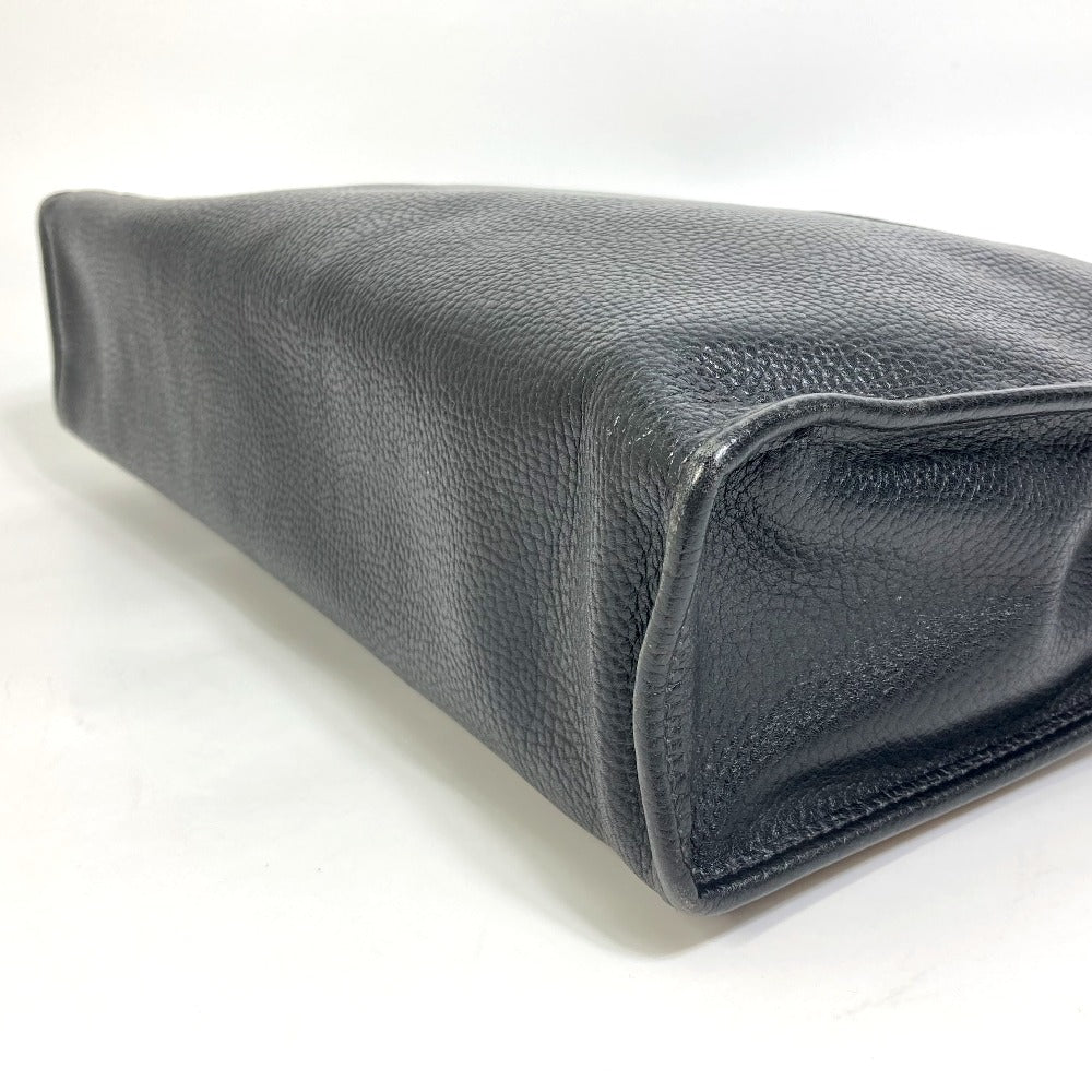 HUNTING WORLD Clutch bag leather black logo business bag mens Used Authentic