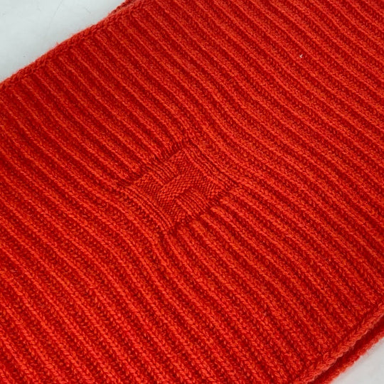 HERMES Scarf wool Orange H logo Snood unisex(Unisex) Used Authentic