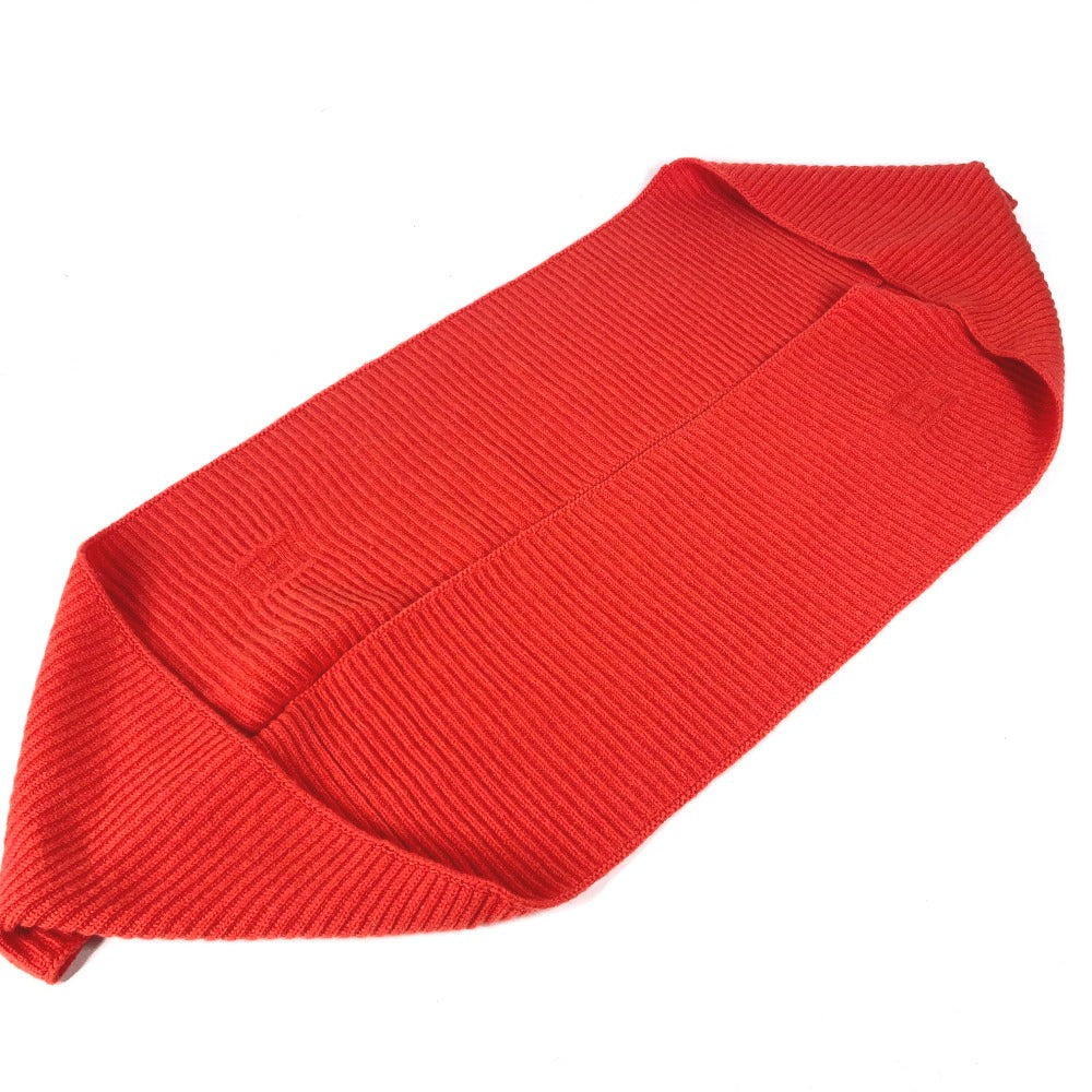 HERMES Scarf wool Orange H logo Snood unisex(Unisex) Used Authentic