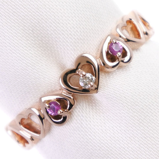 4℃ Ring 18K pink gold, ruby, diamond Red Women Used Authentic