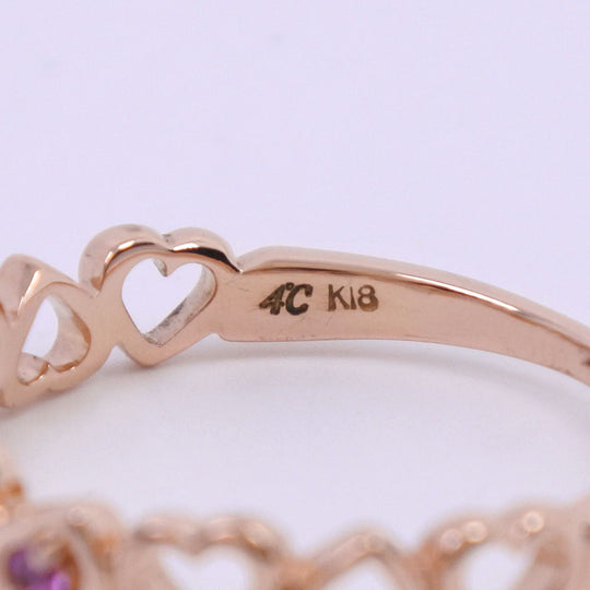 4℃ Ring 18K pink gold, ruby, diamond Red Women Used Authentic