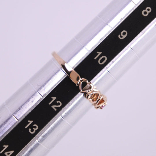 4℃ Ring 18K pink gold, ruby, diamond Red Women Used Authentic