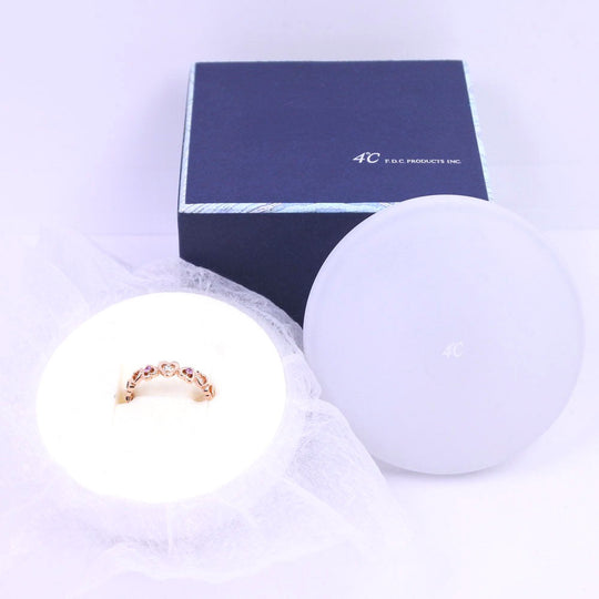 4℃ Ring 18K pink gold, ruby, diamond Red Women Used Authentic
