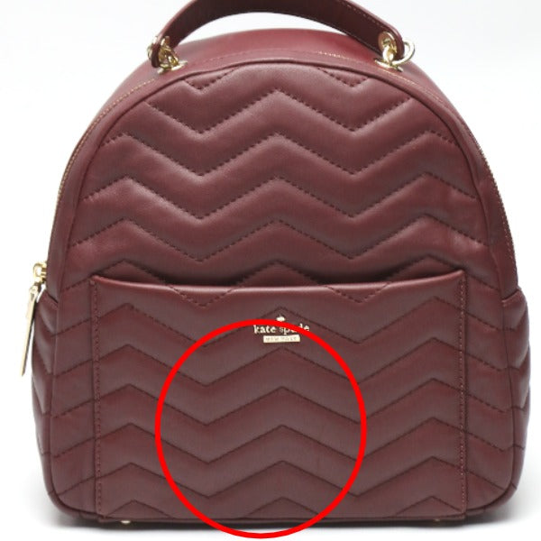 Kate Spade Backpack leather Bordeaux bag quilting Women Used Authentic