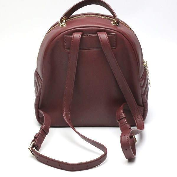 Kate Spade Backpack leather Bordeaux bag quilting Women Used Authentic