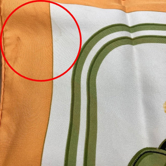 HERMES scarf silk Orange Handkerchief Petit Carre (Carre 45) gourosh silk twill Women Used Authentic