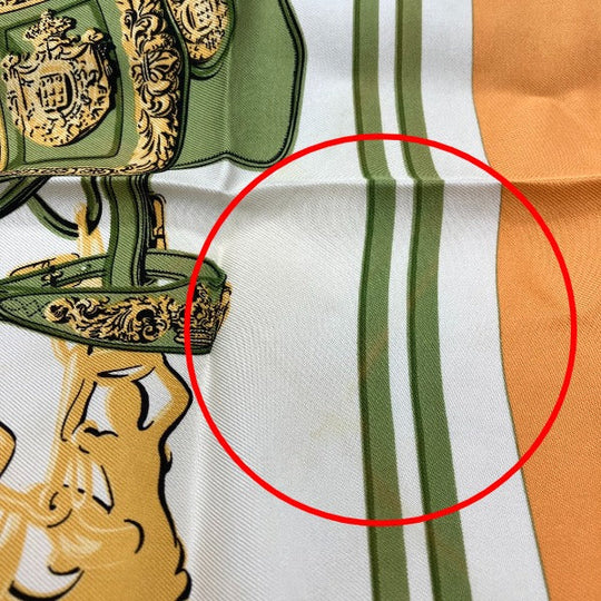 HERMES scarf silk Orange Handkerchief Petit Carre (Carre 45) gourosh silk twill Women Used Authentic