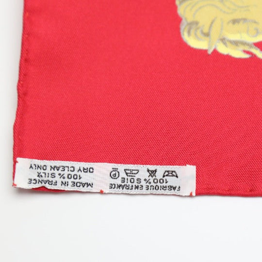 HERMES scarf silk Red Carre90 promenade LA PROMENADE DE LONGCHAMPS Women Used Authentic