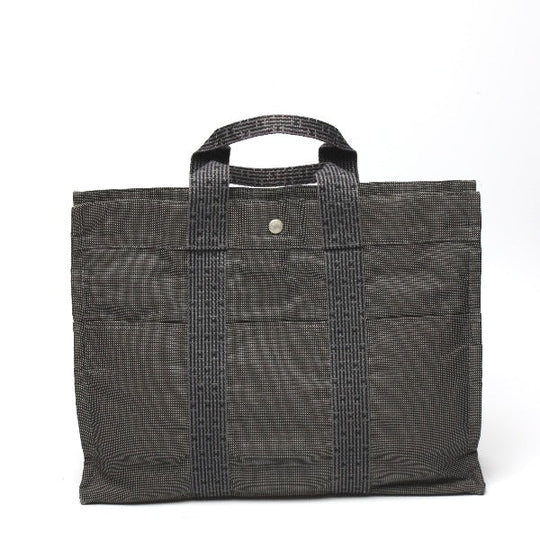 HERMES Tote Bag canvas gray Her LineTote MM Business bag canvas mens(Unisex) Used Authentic