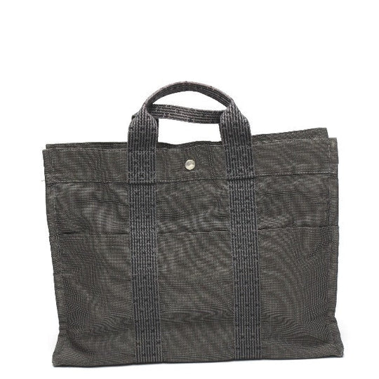 HERMES Tote Bag canvas gray Her LineTote MM Business bag canvas mens(Unisex) Used Authentic
