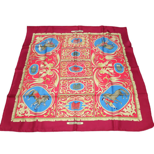 HERMES scarf silk purple Carre90 Knight carriage LA PRESENTATION Women Used Authentic
