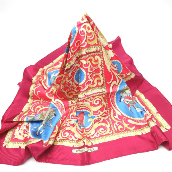 HERMES scarf silk purple Carre90 Knight carriage LA PRESENTATION Women Used Authentic