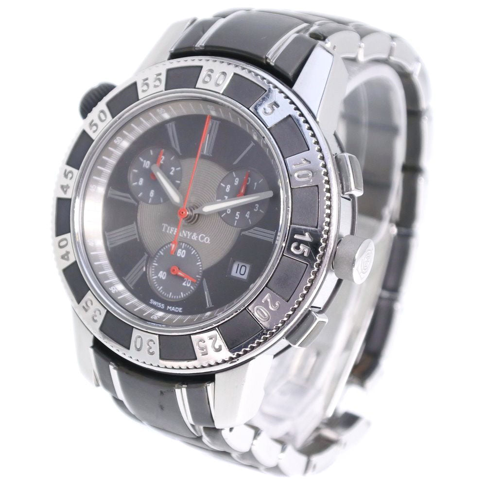 TIFFANY&Co. Watches Quartz 18014637 Stainless Steel Silver T-57 mark gray dial mens Used Authentic