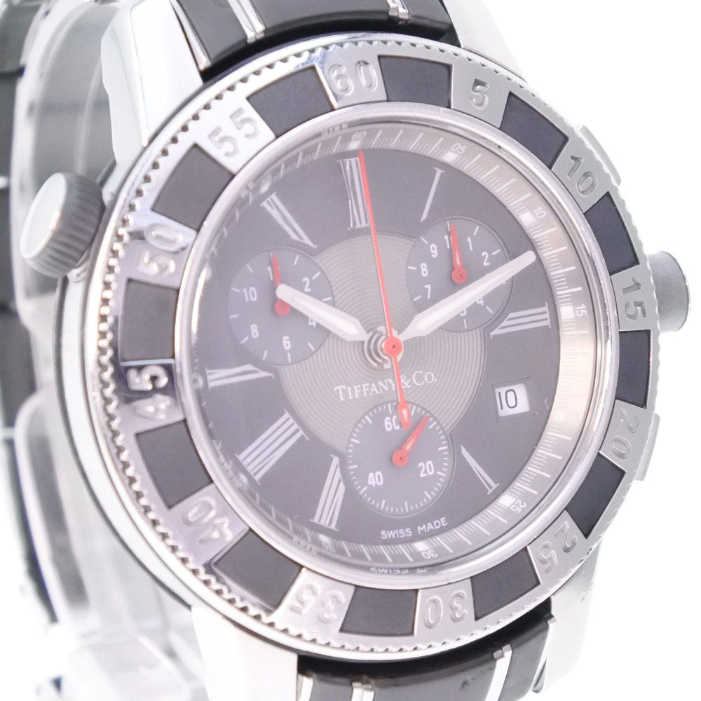 TIFFANY&Co. Watches Quartz 18014637 Stainless Steel Silver T-57 mark gray dial mens Used Authentic
