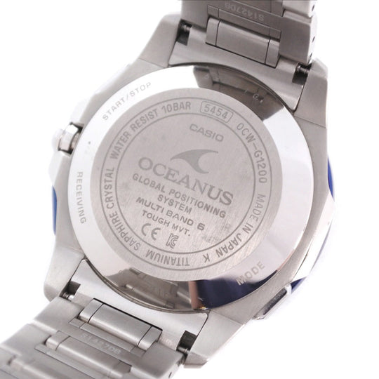 CASIO Watches Solar Powered Radio Watch OCW-G1200-1AJF titanium blue GPS Oceanus black dial mens Used Authentic